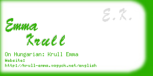 emma krull business card